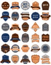 Set of Thirty Vector Badges with Ribbons. Royalty Free Stock Photo