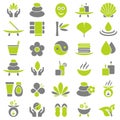 Set Of Thirty Wellness Icons Green And Gray