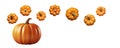 Set of thre pumpkins Royalty Free Stock Photo