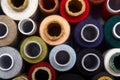 Bright multi-colored spools of thread top view Royalty Free Stock Photo