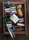 Set of threads of different types,colors and lengths Royalty Free Stock Photo