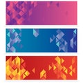 Set Of Three Abstract Banners