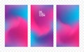 Set of three abstract colorful flow backgrounds. Modern screen design for app.