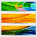 Set of three abstract colorful web banners Royalty Free Stock Photo