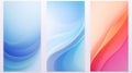 Set of three banners with abstract colorful wavy background. illustration. Generative AI Royalty Free Stock Photo