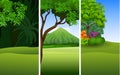 Set of three beautiful natural landscape background