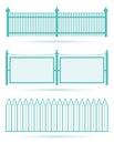 Set of three birch color fences. Fence shape. Royalty Free Stock Photo