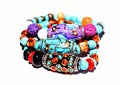 A set of three bohemian bracelets with beads Royalty Free Stock Photo