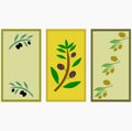 Set of three bookmarks with olive trees