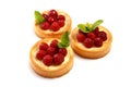 Set of three cakes with raspberry Royalty Free Stock Photo