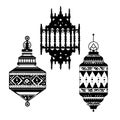 Set of three candle lantern stencils, eid al adha