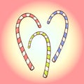 Set of three candy canes