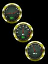 A set of three car dials Royalty Free Stock Photo