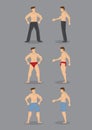 Hot Shirtless Beefcakes Vector Character Set