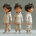 Set of Three Childrens Hoodies and Sweatpants Royalty Free Stock Photo