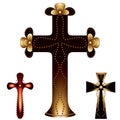 Set of three christian crosses