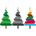 Set of three Christmas trees