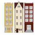 A set of three city houses Royalty Free Stock Photo