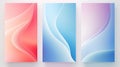 Set of three colorful abstract banners with wavy gradient. illustration. Generative AI Royalty Free Stock Photo