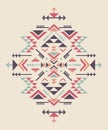 Set of three colorful ethnic pattern element with geometric shapes.