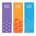 Set Of Three Colorful Geometric Vertical Banners