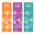 Set Of Three Colorful Geometric Vertical Banners