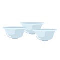 Set of three cups for chinese tea ceremony on white background. Asian traditional element isolated in style flat vector design