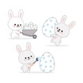 A set of three cute Easter bunnies. Royalty Free Stock Photo