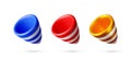 Set of three 3d party popper cone Royalty Free Stock Photo
