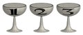 Set of three 3d trophy cups