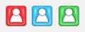 A set of three-dimensional icons of a profile, participant or user Royalty Free Stock Photo
