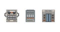 Data Storage, Server, and Security Vault Icons Set Royalty Free Stock Photo