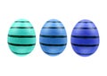 Set of three easter eggs isolated on white background for design Royalty Free Stock Photo