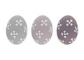 Set of three easter eggs isolated on white background for design Royalty Free Stock Photo