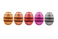 Set of three easter eggs isolated on white background for design Royalty Free Stock Photo