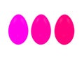 Set of three easter eggs isolated on white background for design Royalty Free Stock Photo