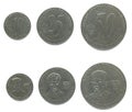 Set of 3 (three) Ecuadorian 10, 25, 50 Centavos stainless steel coins lot 2000 year, Ecuador.