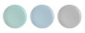 Set of three empty plates isolated on white background with clipping path. Royalty Free Stock Photo