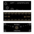 Set of three festive banners for Christmas and New Year. Royalty Free Stock Photo