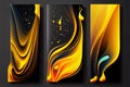 set of three fire abstraction banners. Generative AI Royalty Free Stock Photo