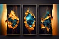 set of three fire abstraction banners. Generative AI Royalty Free Stock Photo