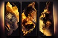 set of three fire abstraction banners. Generative AI Royalty Free Stock Photo