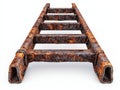Set of three fire pit ladders for outdoor cooking and heating use in backyard or patio settings Royalty Free Stock Photo