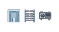 Data Center and IT Infrastructure Icons Set Royalty Free Stock Photo
