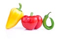 Set of three fresh peppers Royalty Free Stock Photo