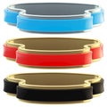 Set of three glossy coat tapes isolated