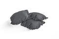 Three graphite decorative pillows