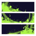 Neon green tire track banners