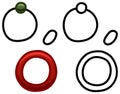 Set of hair bands in colored and line versions