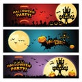 Set of three Halloween banners.